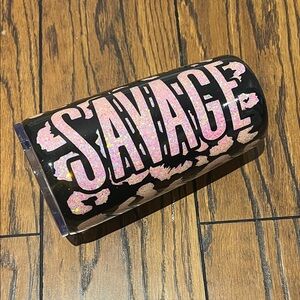 20oz Savage Black and Pink Glitter Tumbler
